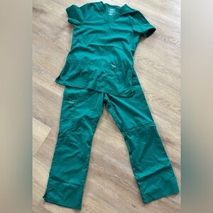 Cherokee Green Scrub Set Pants Petite Small Top